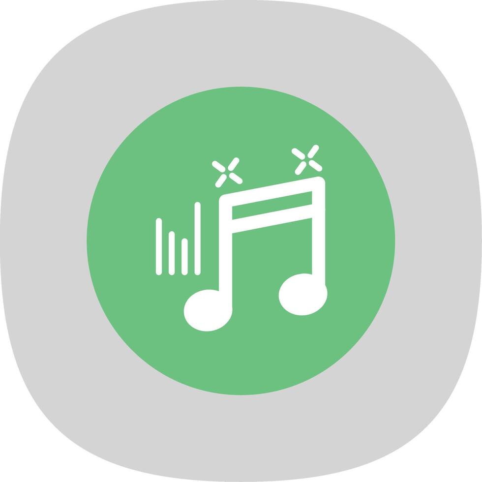 Musical Note Flat Curve Icon vector