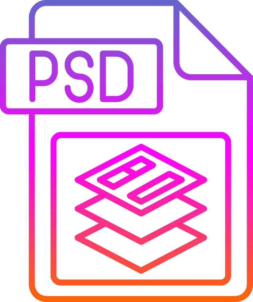Psd file format Line Gradient Icon vector