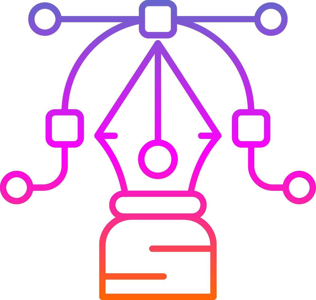 Pen tool Line Gradient Icon vector