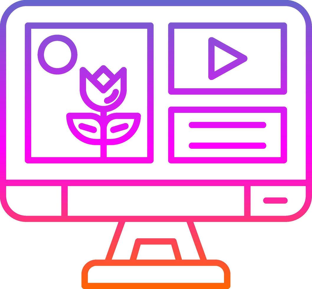 Mixed media Line Gradient Icon vector