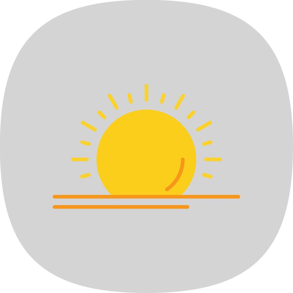 Sun Flat Curve Icon vector