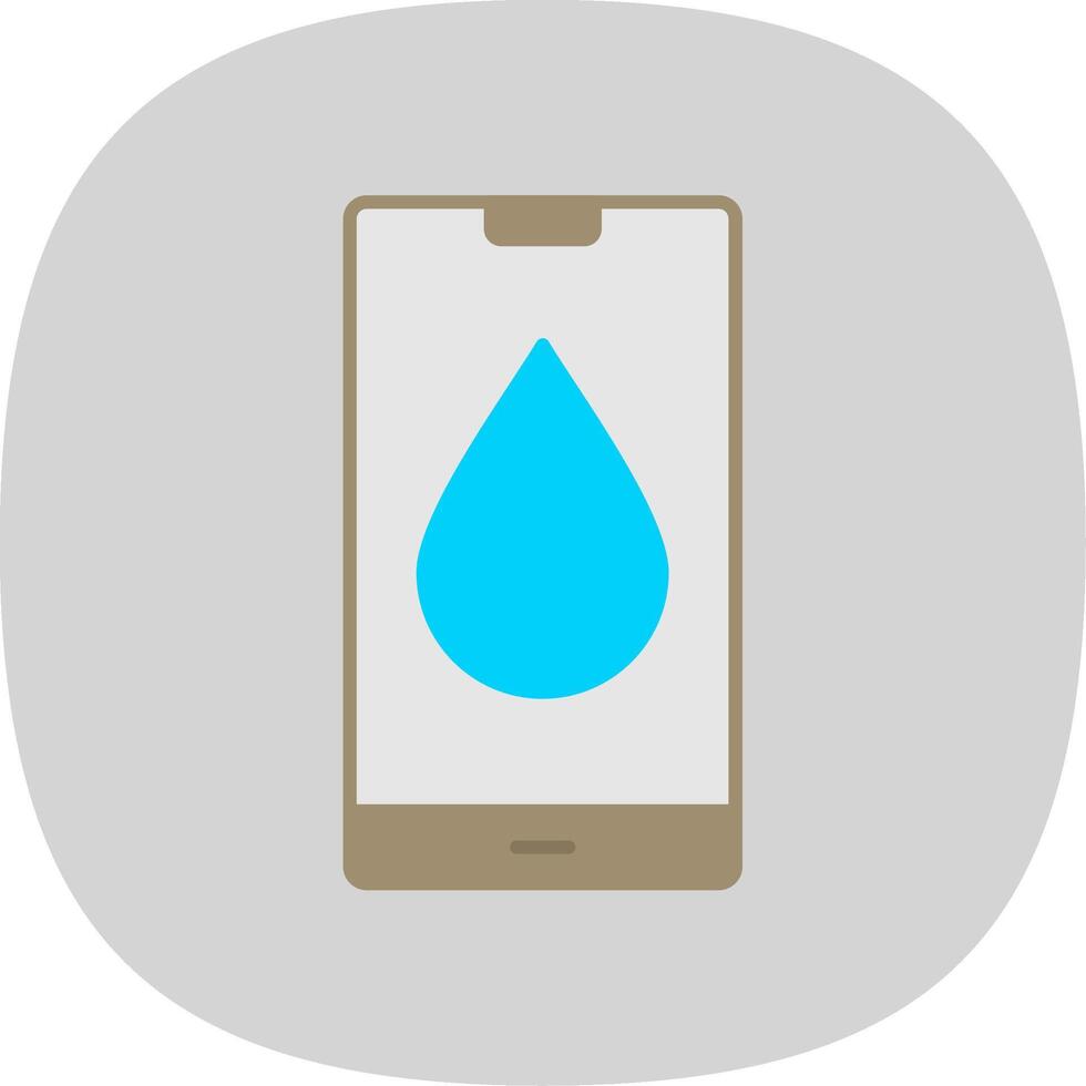 Water Drop Flat Curve Icon vector
