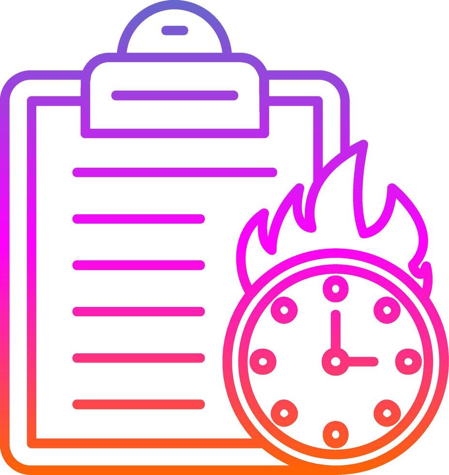 Deadline Line Gradient Icon vector