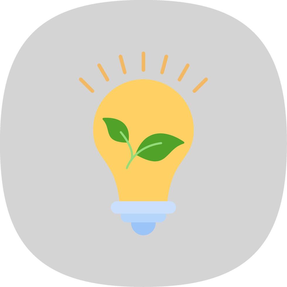 Light Bulb Flat Curve Icon vector