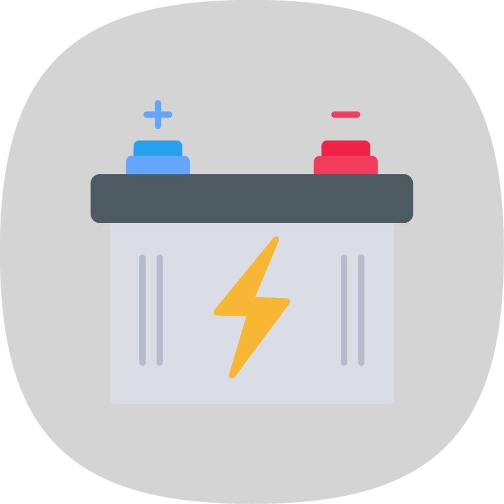 Car Battery Flat Curve Icon vector