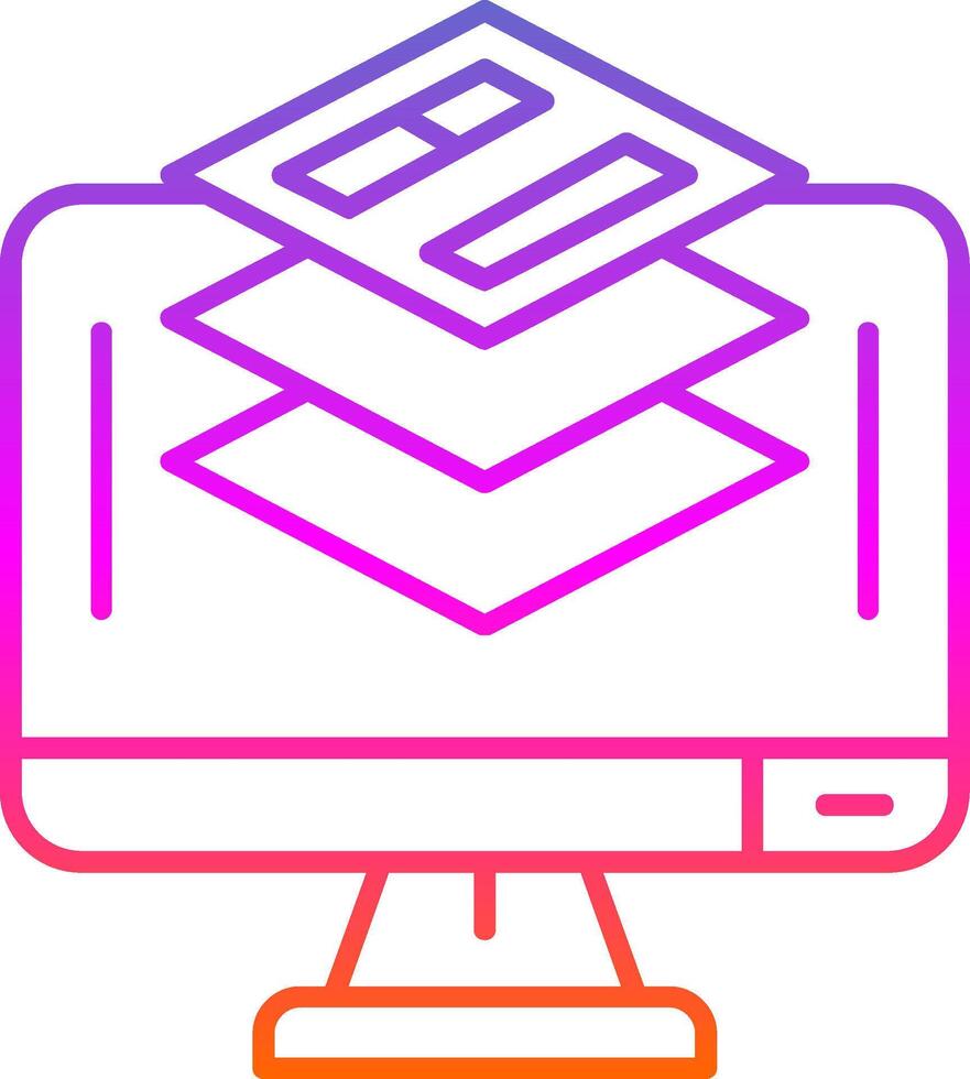 Layer Line Gradient Icon vector