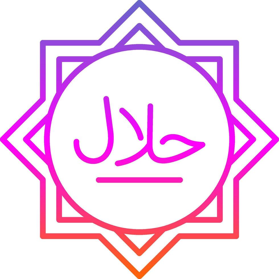 Halal Line Gradient Icon vector