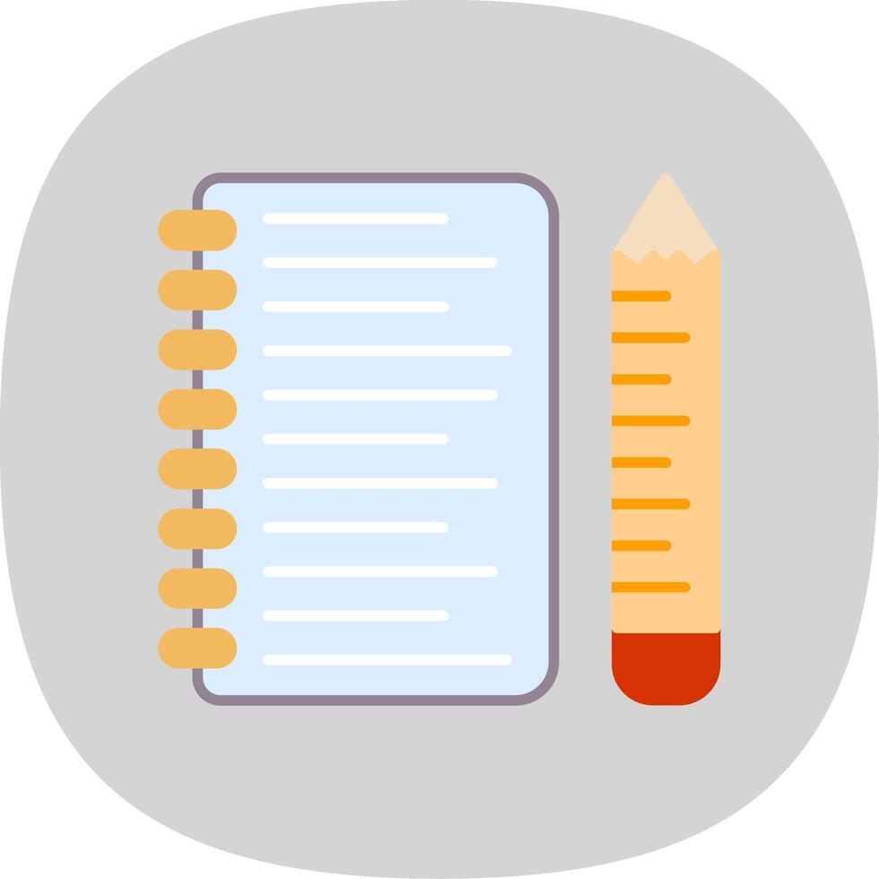 Note Flat Curve Icon vector