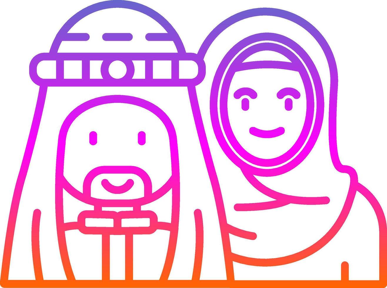 Muslim Line Gradient Icon vector