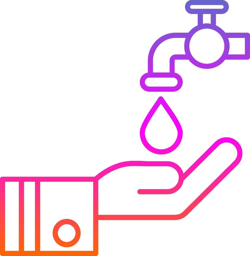 Wudu Line Gradient Icon vector