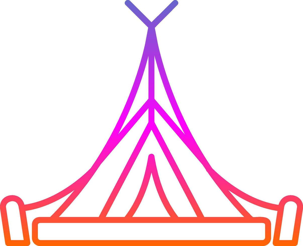 Tent Line Gradient Icon vector