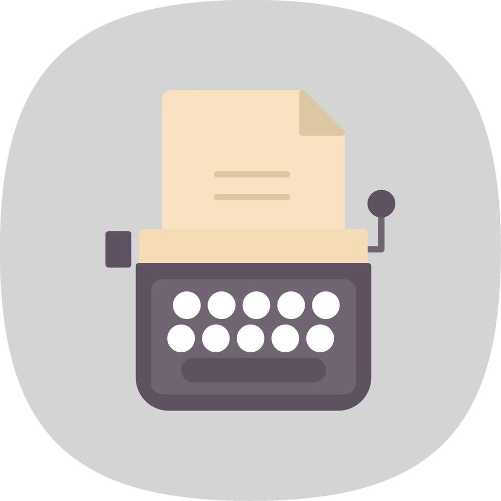 Typewriter Flat Curve Icon vector