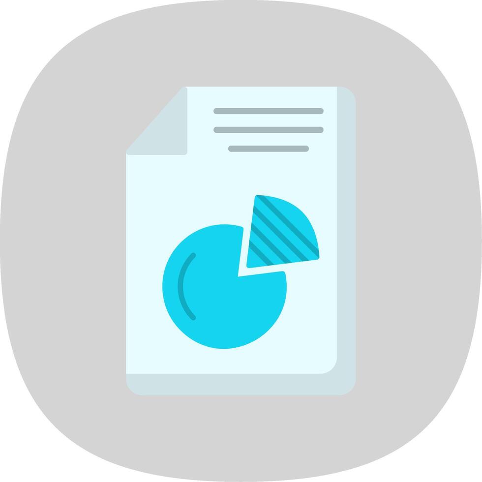 Pie Chart Flat Curve Icon vector