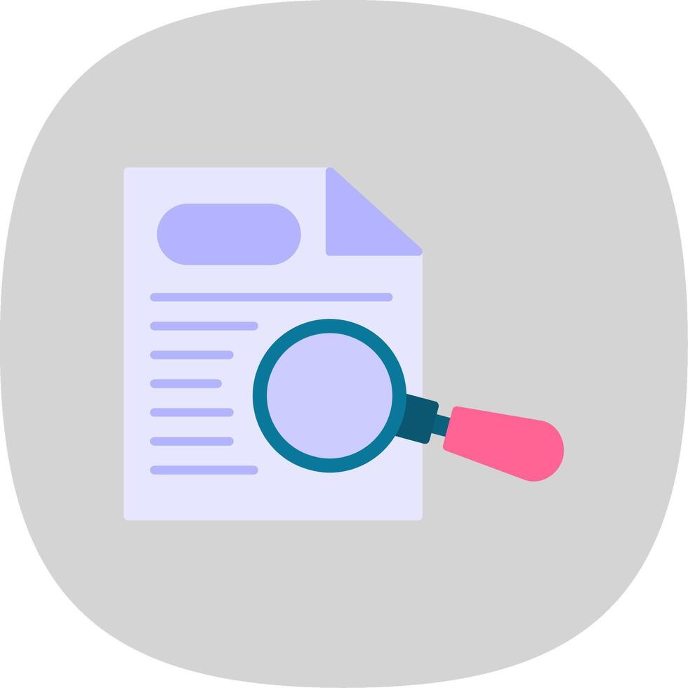 Paper Search Flat Curve Icon vector