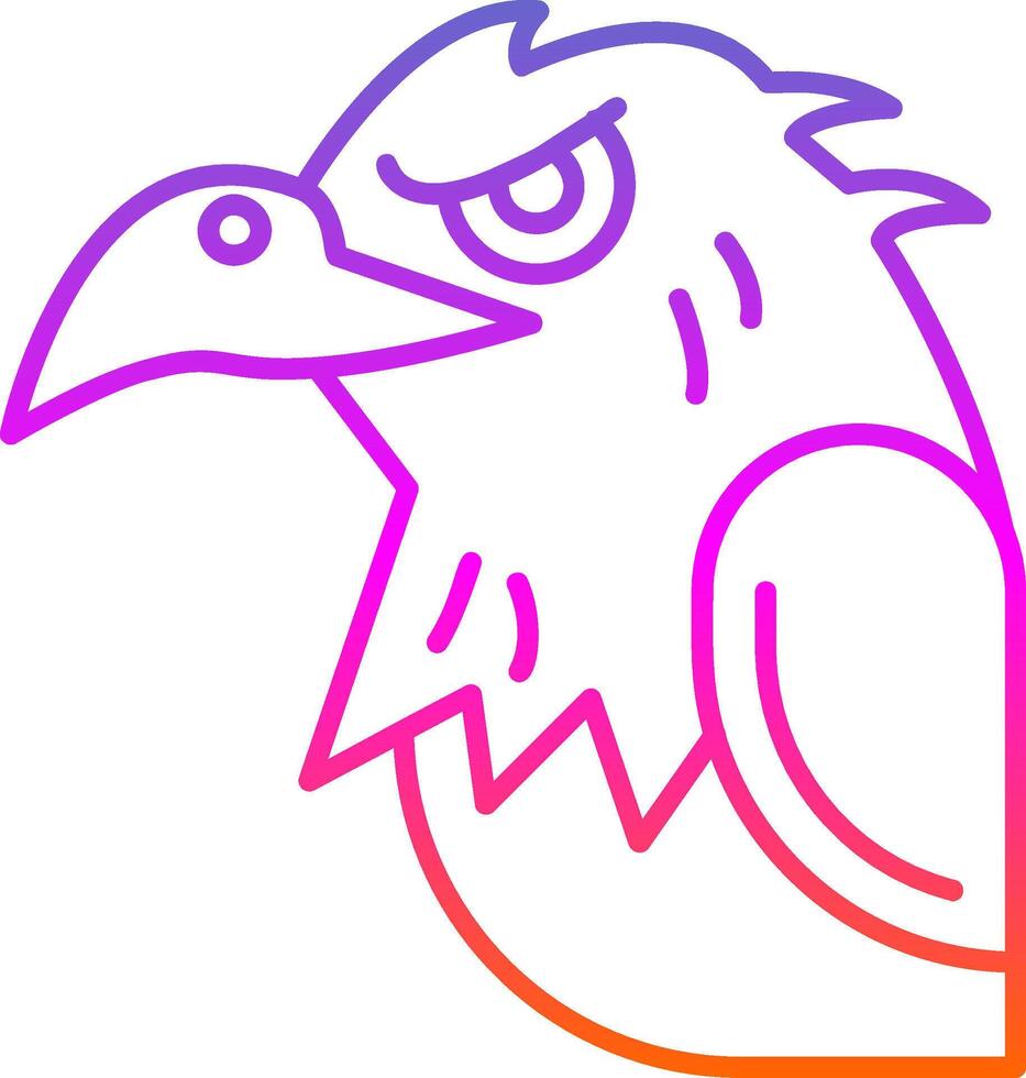 águila línea degradado icono vector