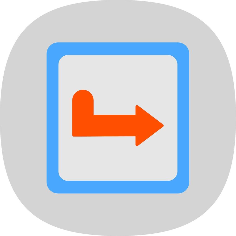 Turn Right Flat Curve Icon vector