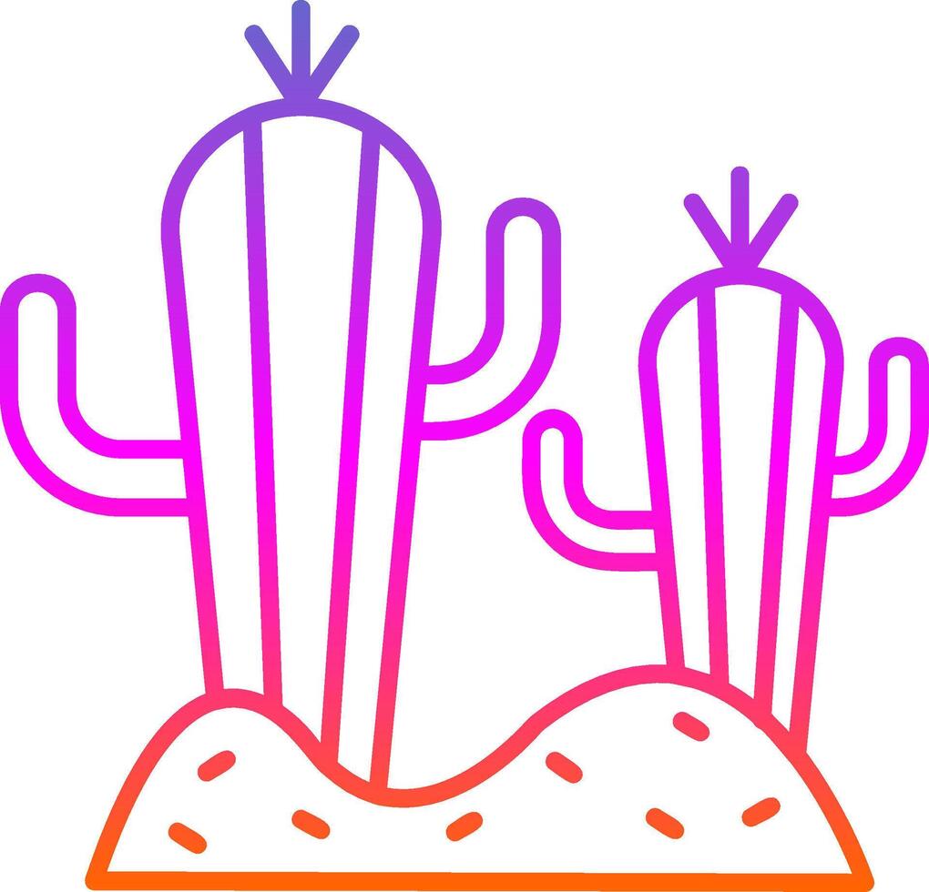 icono de gradiente de línea de cactus vector