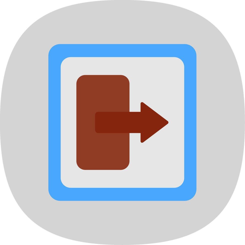 Log Out Flat Curve Icon vector