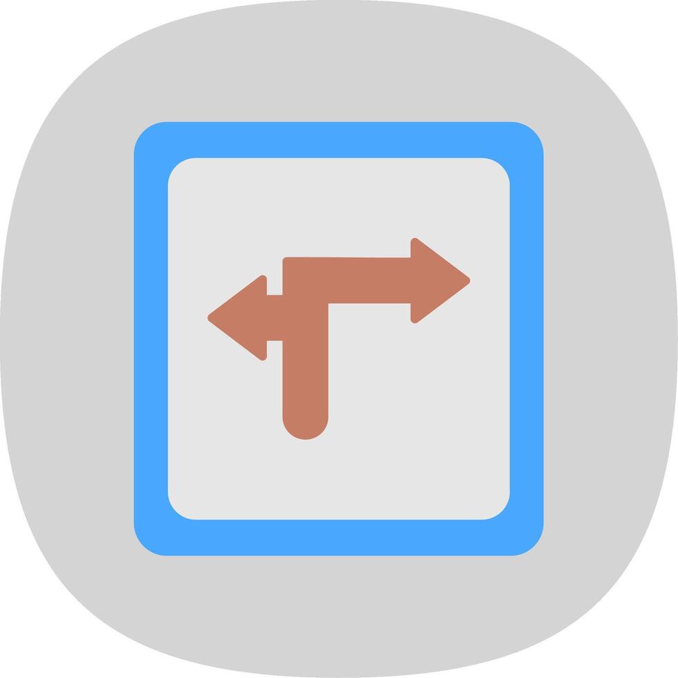Turn Direction Flat Curve Icon vector