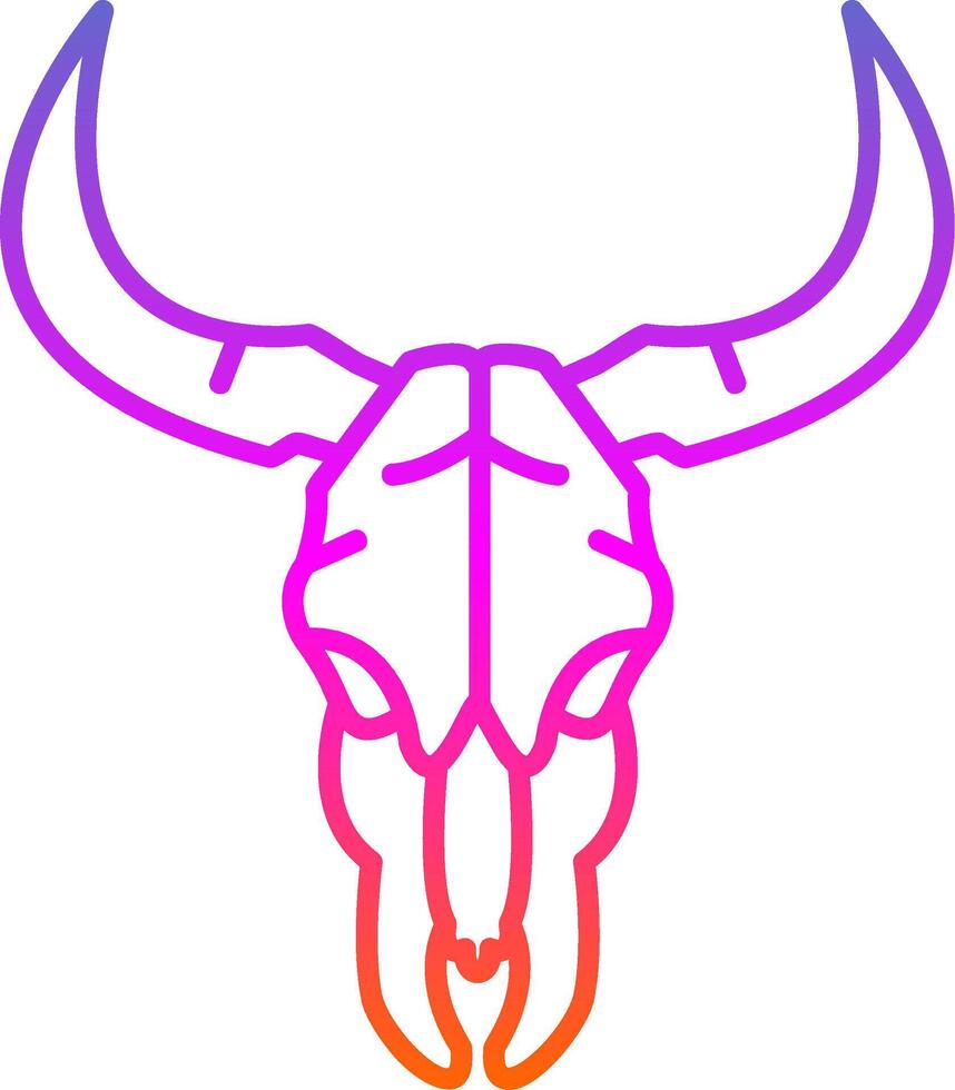 Bull skull Line Gradient Icon vector