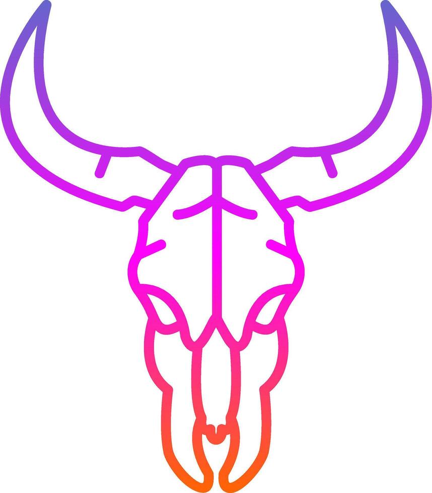 Bull skull Line Gradient Icon vector