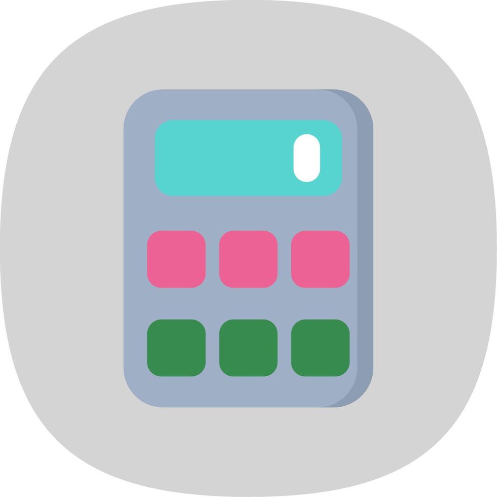 Calculator Flat Curve Icon vector