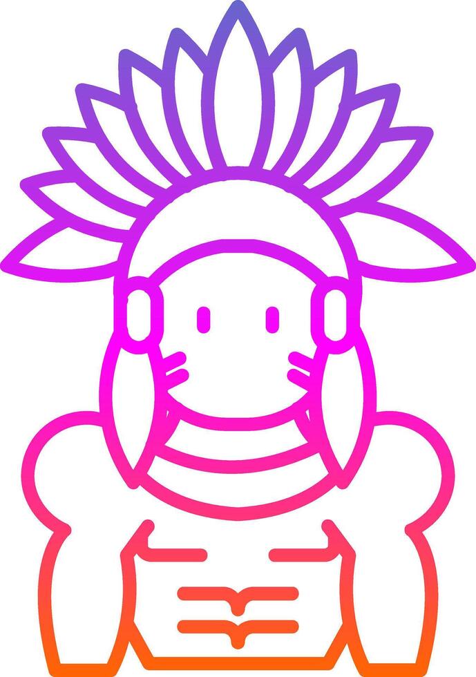 Indian Line Gradient Icon vector