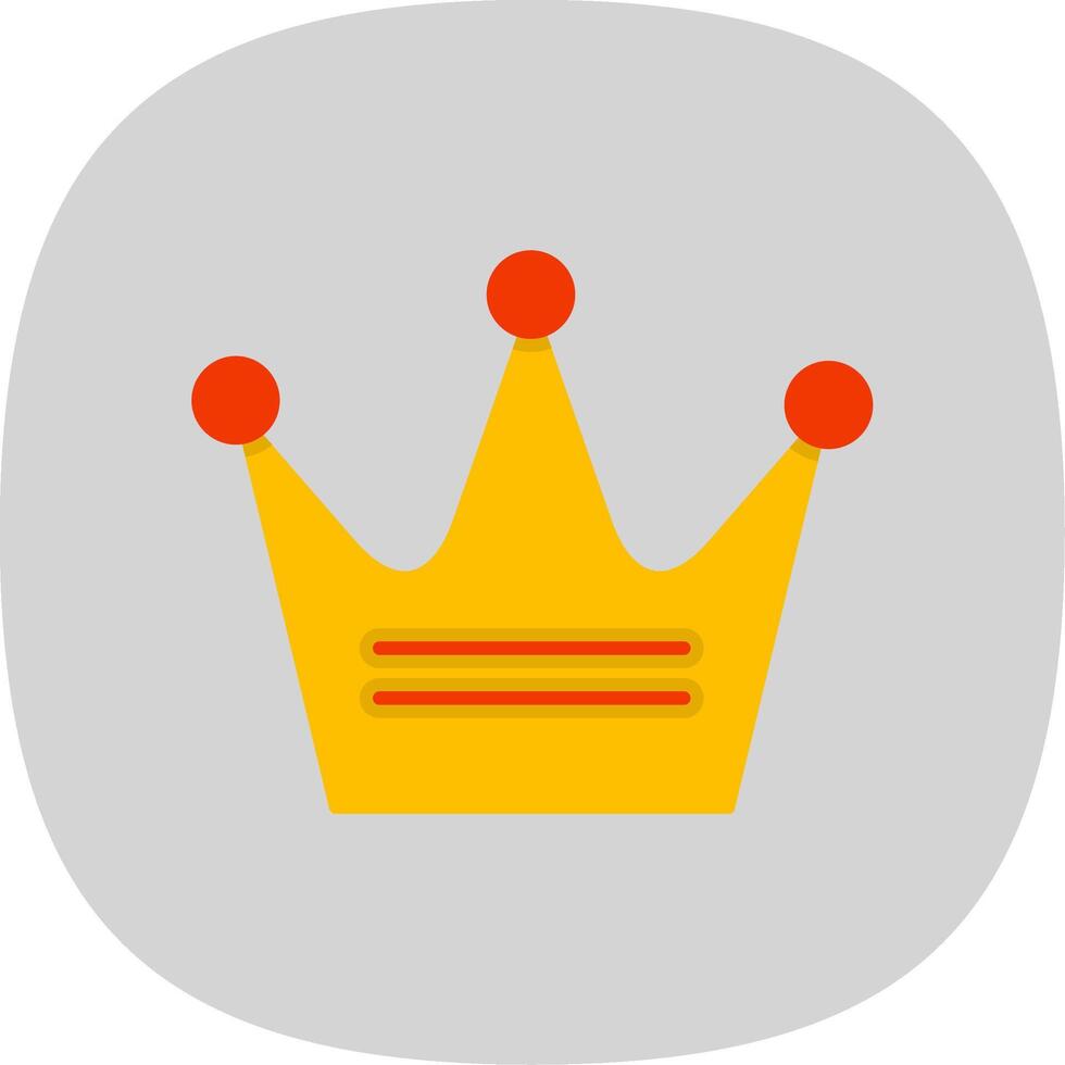 Crown Flat Curve Icon vector