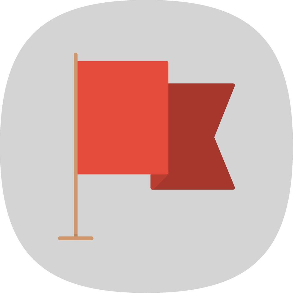 Flag Flat Curve Icon vector