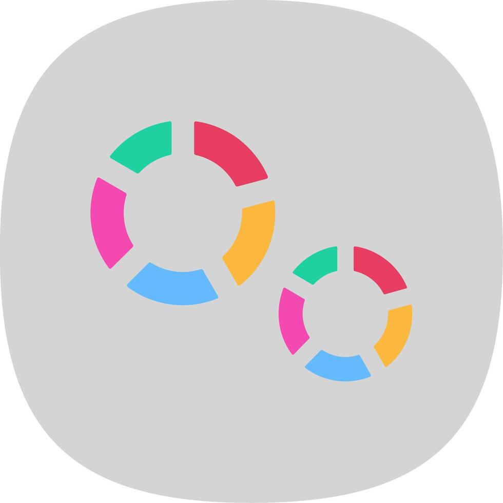 Pie Chart Flat Curve Icon vector