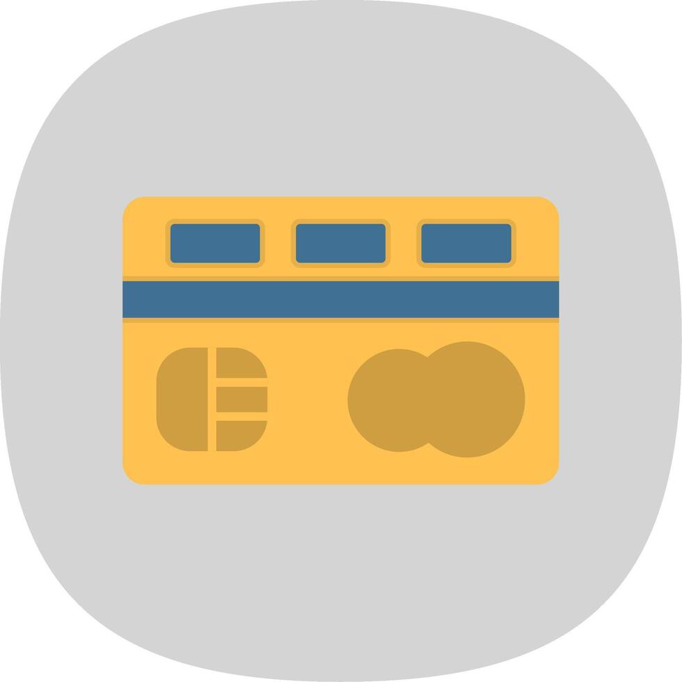 Credit Card Flat Curve Icon vector