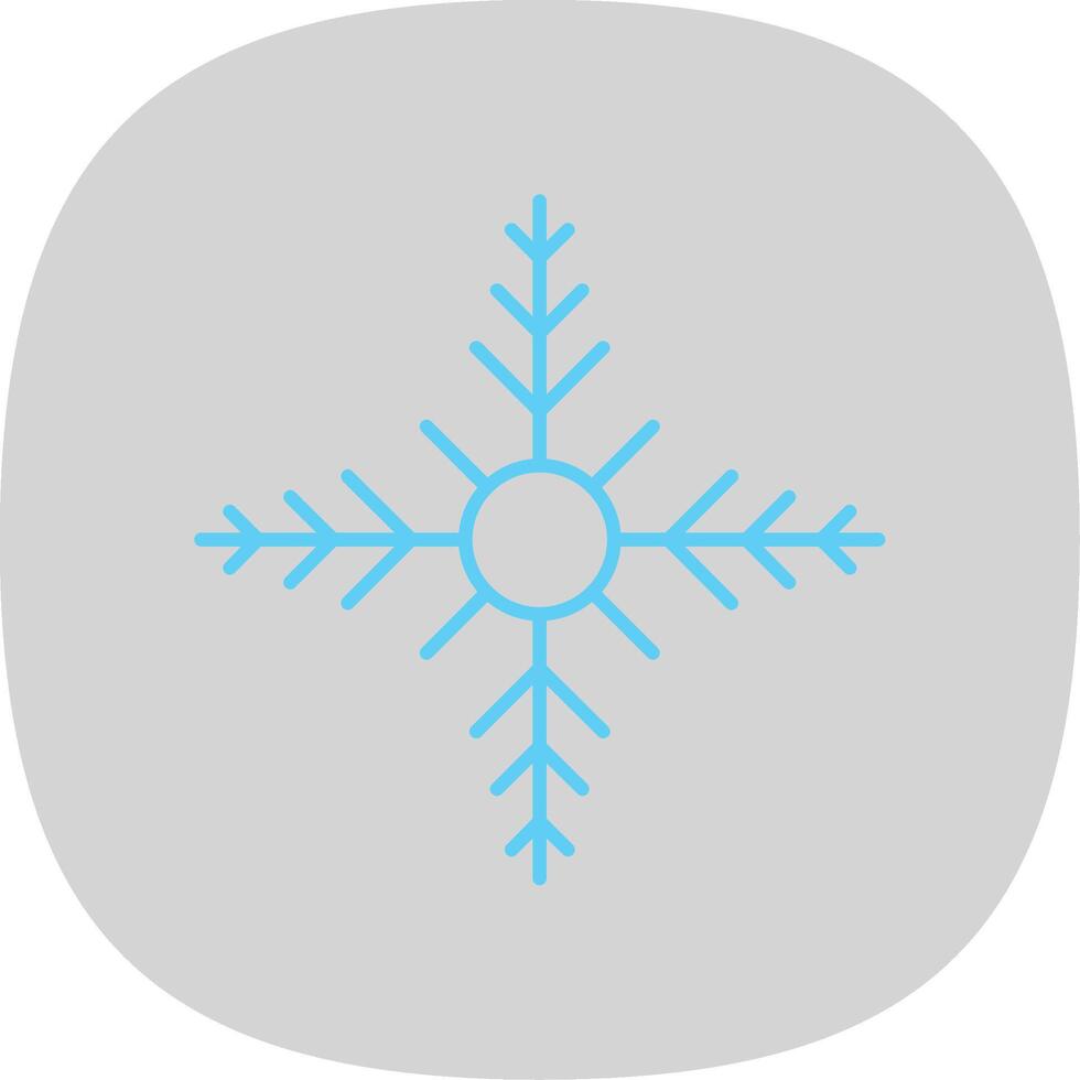 copo de nieve plano curva icono vector