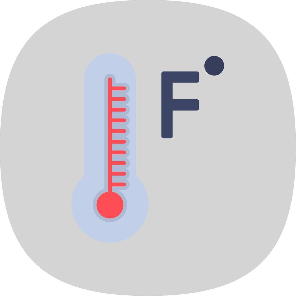 Fahrenheit Degrees Flat Curve Icon vector