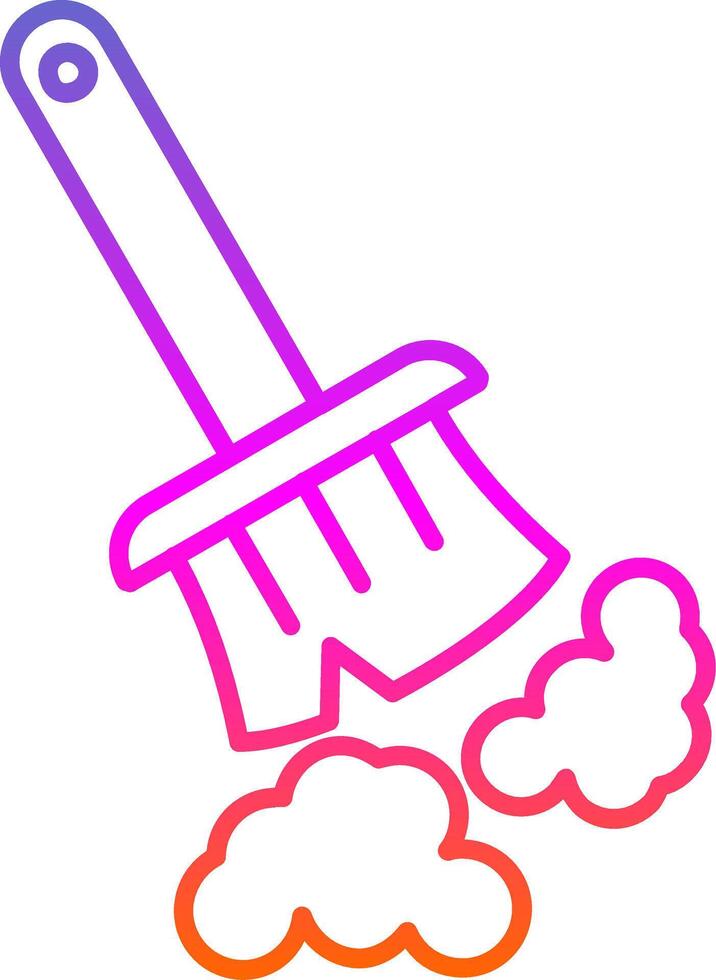 Broom Line Gradient Icon vector