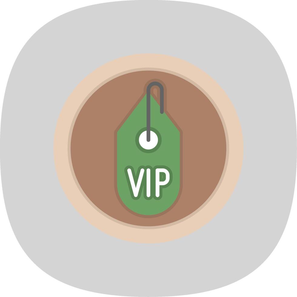 Vip Flat Curve Icon vector