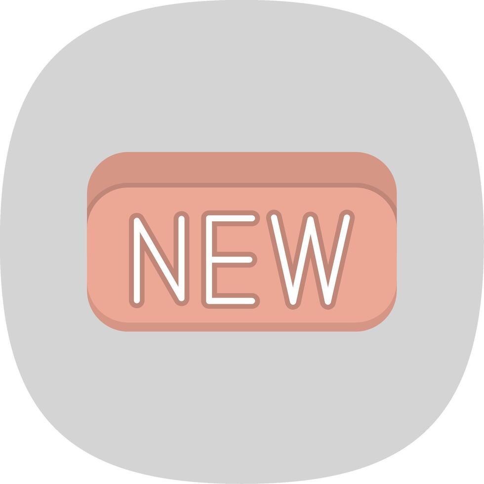 New Card Flat Curve Icon vector