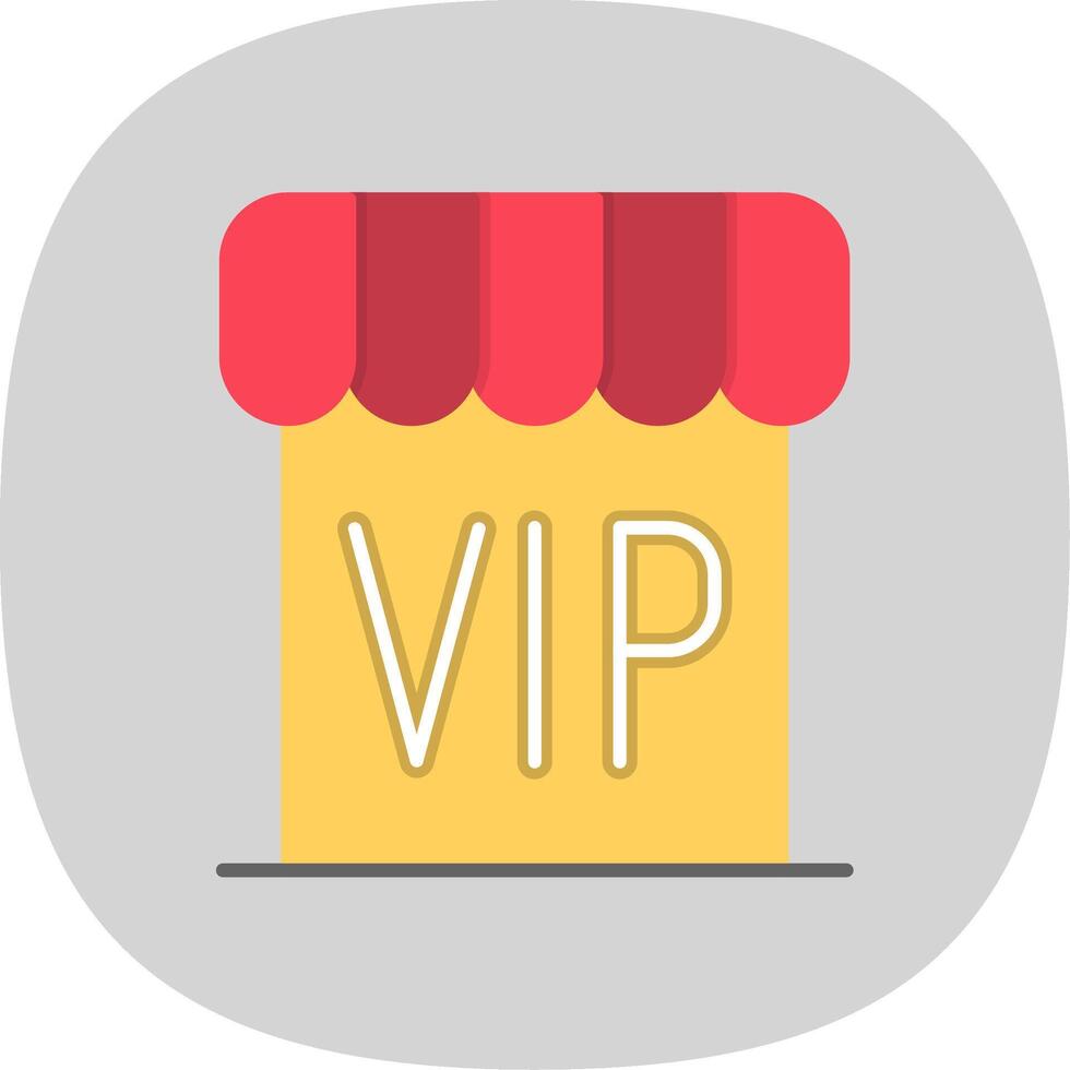 Vip Flat Curve Icon vector