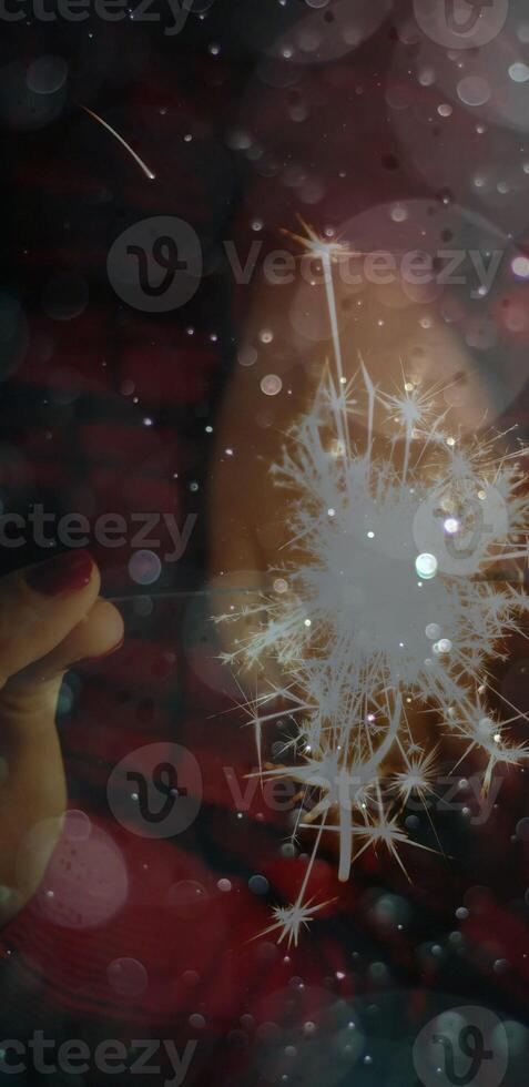 Abstract background pattern, presentation cover illustration, geometric texture with sparkles and fireworks close view photo