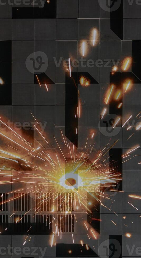 Abstract background pattern, presentation cover illustration, geometric texture with sparkles and fireworks close view photo