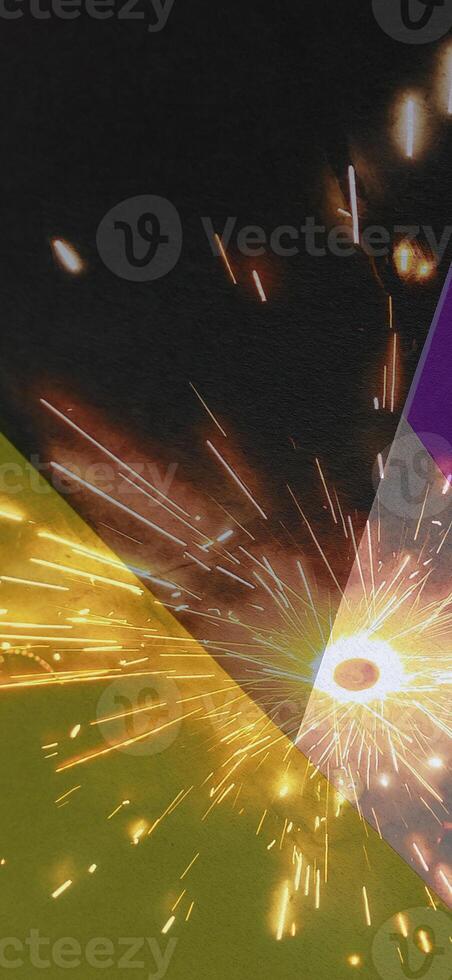 Abstract background pattern, presentation cover illustration, geometric texture with sparkles and fireworks close view photo