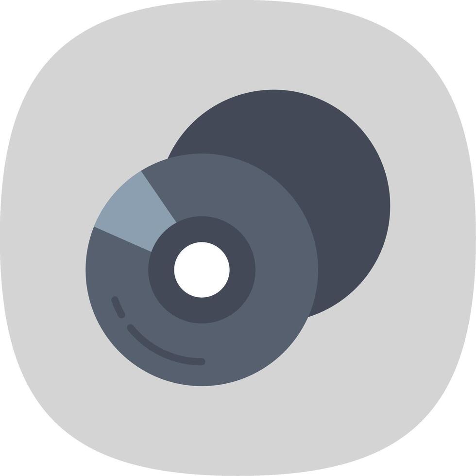 Compact Disk Flat Curve Icon vector