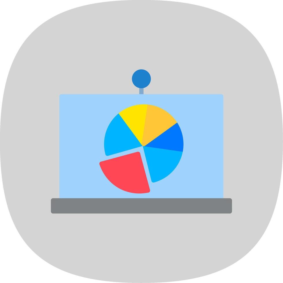 Pie Chart Flat Curve Icon vector