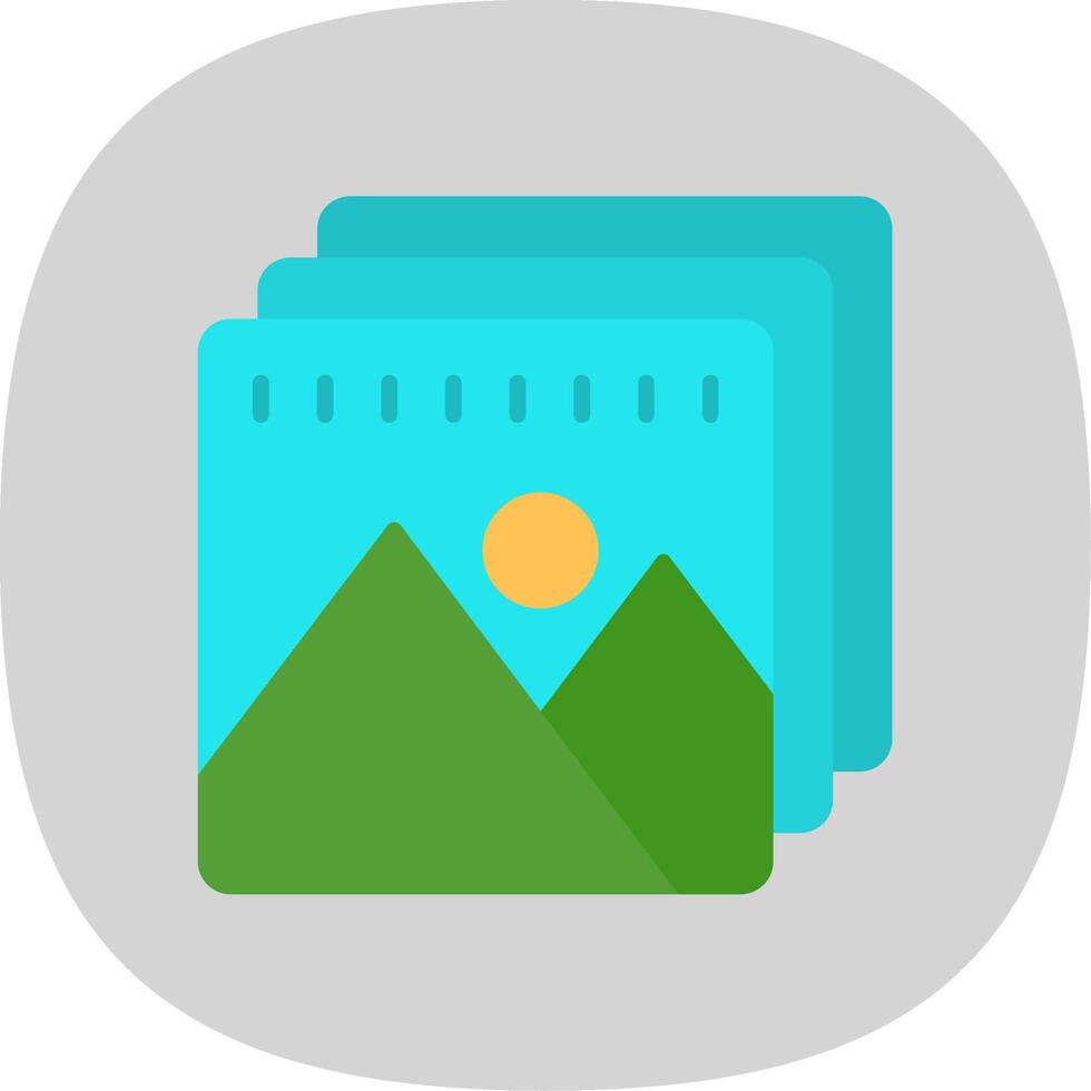 Picture Flat Curve Icon vector
