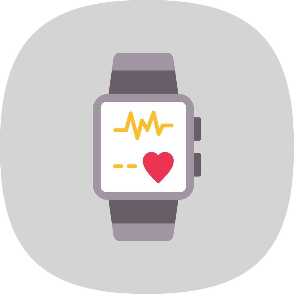 Smart Watch Flat Curve Icon vector