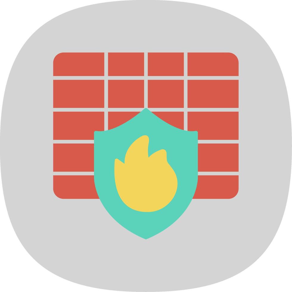 Firewall Flat Curve Icon vector