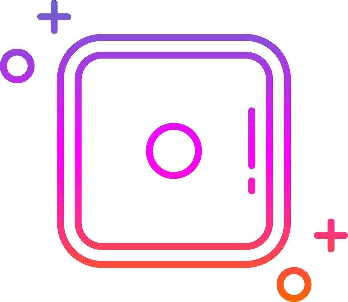 Dice one Line Gradient Icon vector