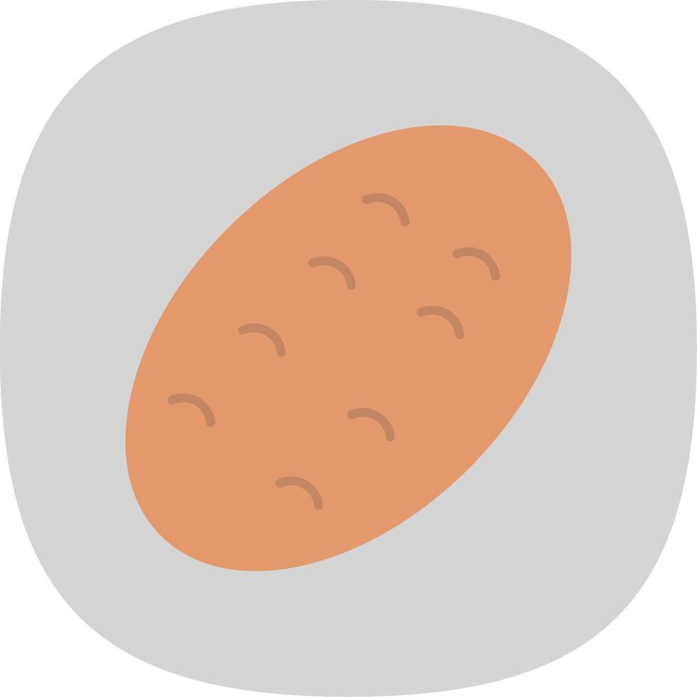 potato Flat Curve Icon vector