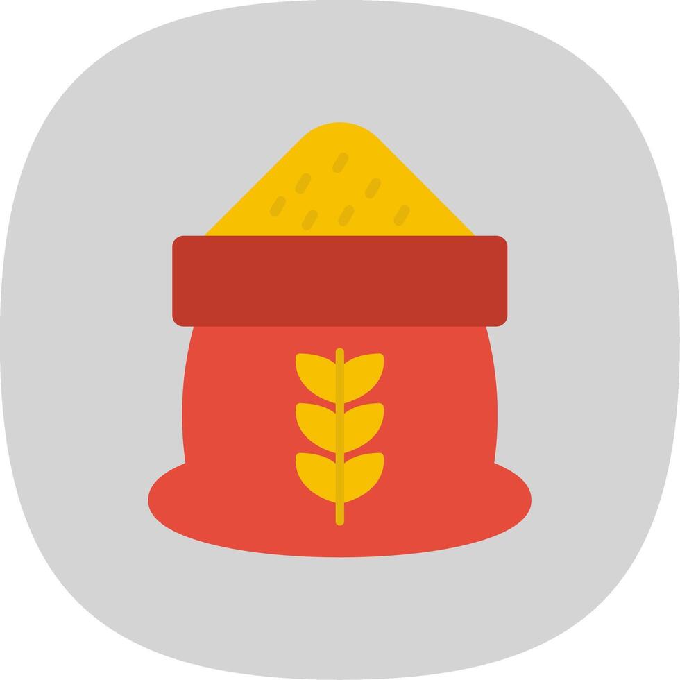 Grain Flat Curve Icon vector