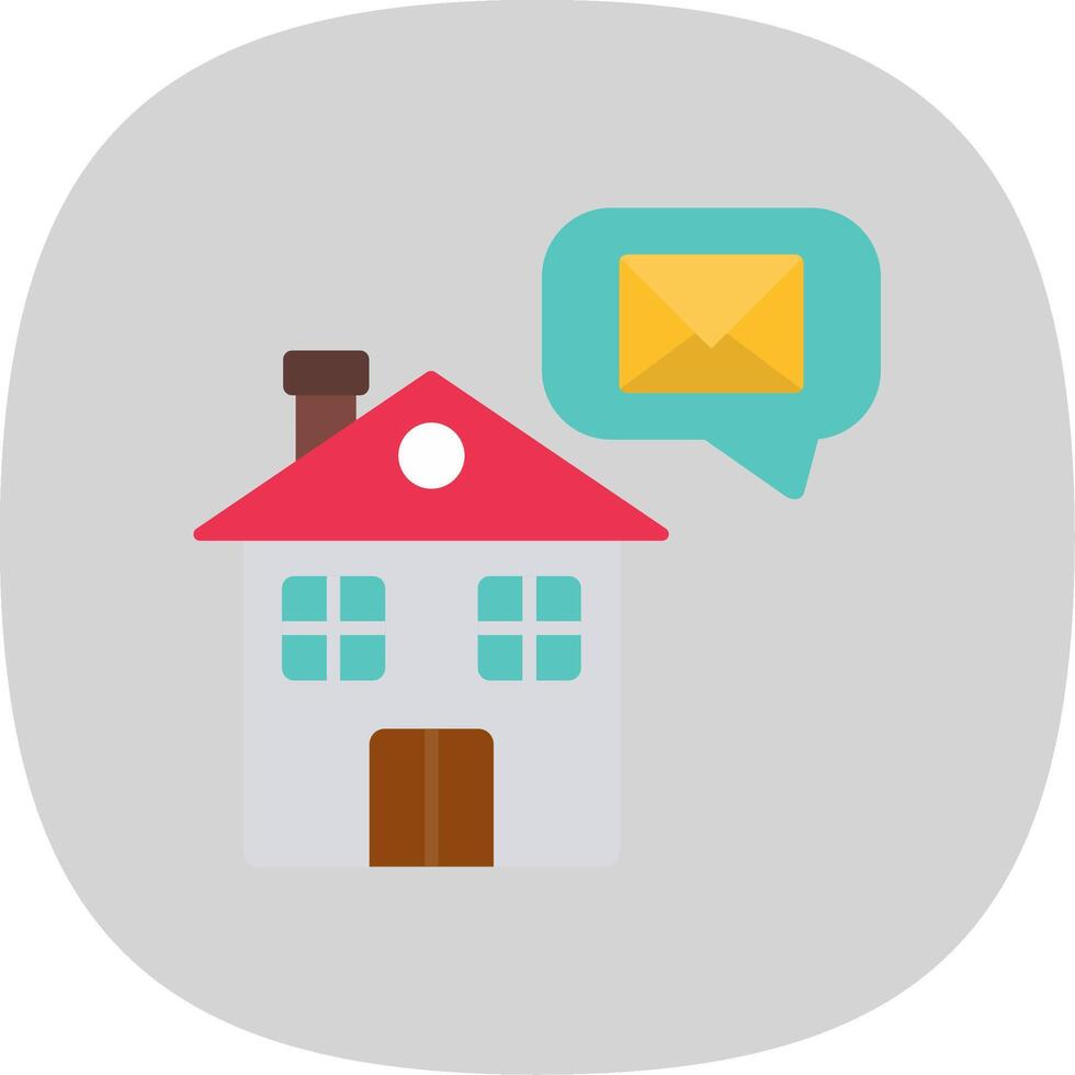 Home Message Flat Curve Icon vector