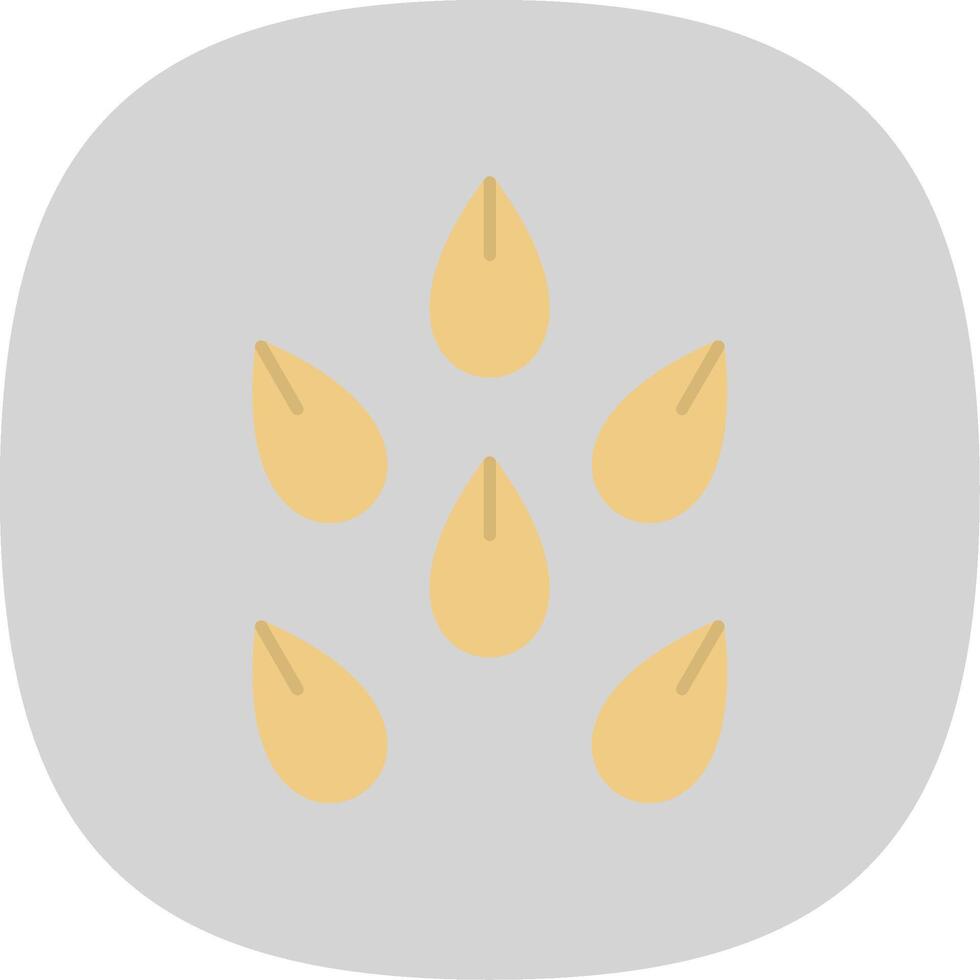semillas plano curva icono vector